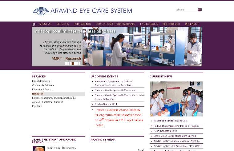 Aravind Eye Care System_website
