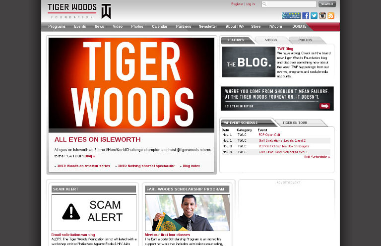Tiger Woods Foundation_website