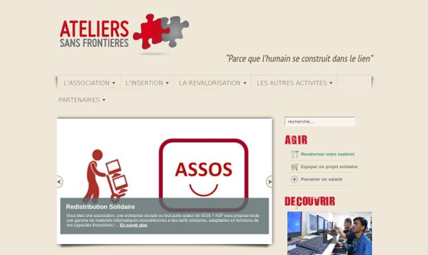 Ateliers Sans Frontières - website