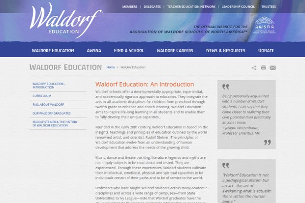 Association of Waldorf Schools of North America_homepage