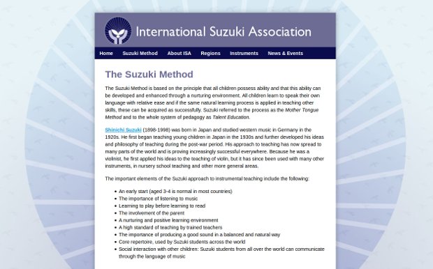 The Suzuki Method_homepage