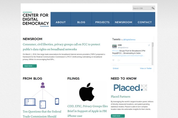 Center for Digital Democracy_homepage