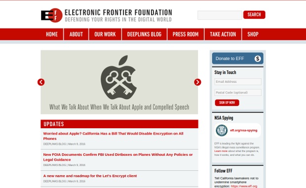 Electronic Frontier Foundation_homepage