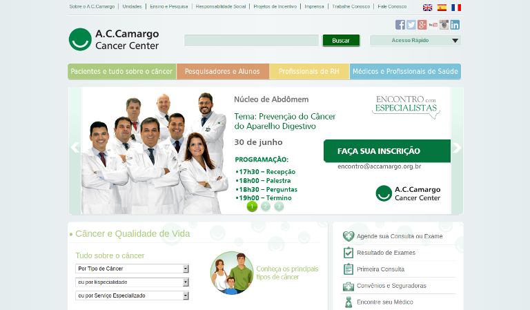 A.C.Camargo Cancer Center - webpage