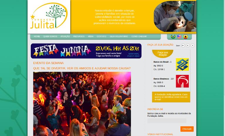 Fundação Julita Home - webpage