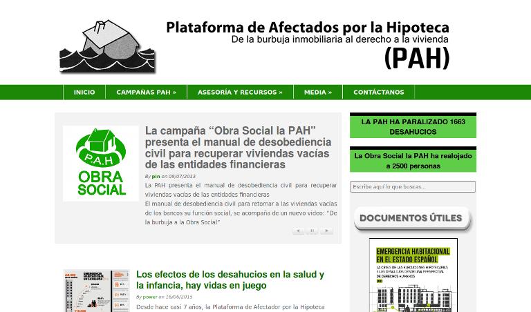 Plataforma de Afectados por la Hipoteca (PAH)_webpage
